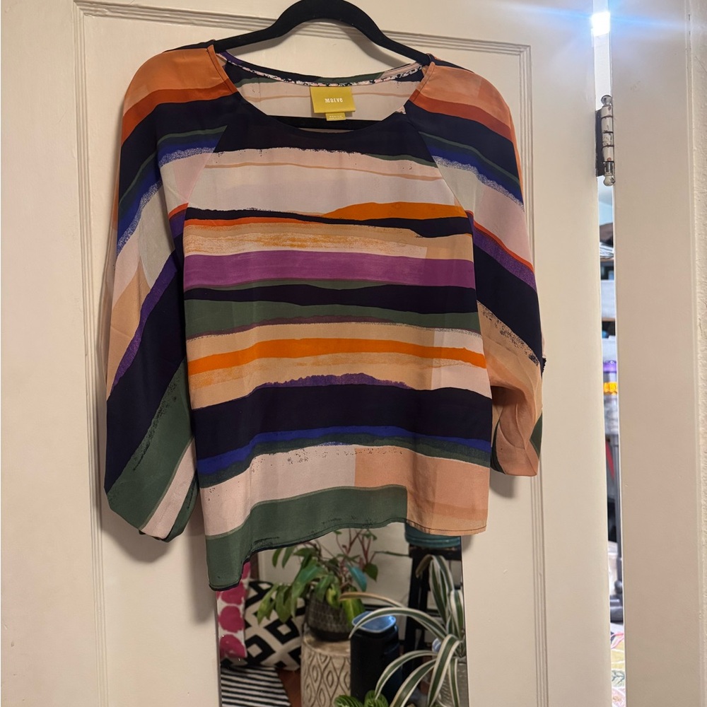 Maeve by Anthropologie Colorful Striped Blouse